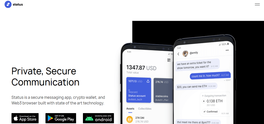 Crypto enabled Status App