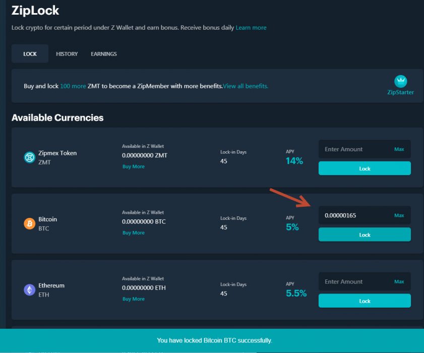 Fixed staking on your Zipmex crypto wallet