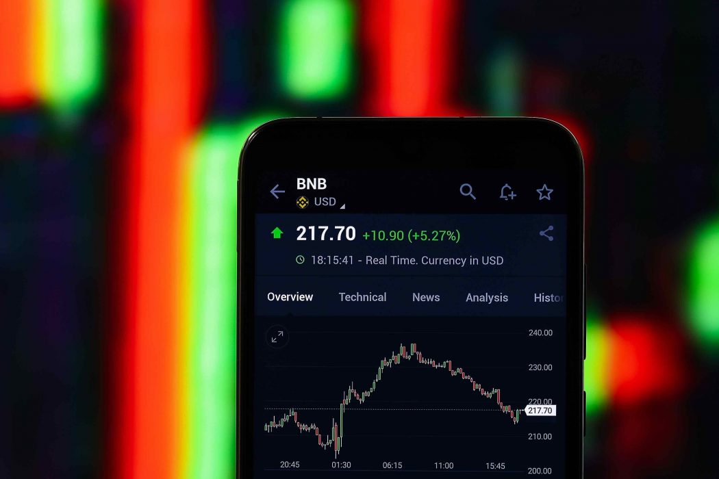 cellphone with binance application